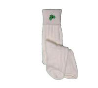 Tartanista Mens Ecru Irish Shamrock Embroidered Kilt Hose/Socks Size 4-6