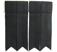 Tartanista Mens Plain Black Pointed Kilt Flashes
