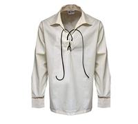 Tartanista Mens Scottish Jacobite/Jacobean Ghillie Shirt with 3 Eyelet Pairs & Lace - Ecru - XX-Large