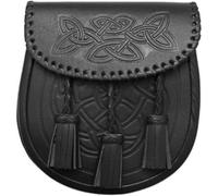 Tartanista Mens Semi-Dress Black Celtic Pattern Sporran & Belt