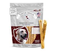 Tartar Shield® Soft Rawhide Dental Chews for Large Dogs | VOHC Accepted | Reduces Tartar, Controls Plaque & Freshens Breath | Vet Recommended | Bacon Flavor | USA Made | 24 Count