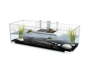 (Tartarium 80 - White) Ciano Tartariums 40 60 80 Turtle Tank Terrarium Aquarium Ramp Terrapin Stand