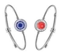 tartoow Long Distance Touch Vibration Bracelets Long Distance Relationship Gifts for Girlfriend Boyfriend Love Bracelets for Couples Bluetooth S001 Silver So Silver Lu