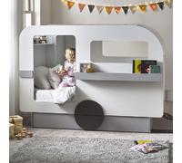 tartu wooden caravan children bed in grey and white