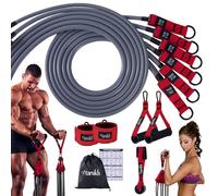 tarukh Resistance Bands Set 300lbs with Handles, Door Anchor, Ankle Straps & Carry Bag, Home Gym Bands, 6 Level Exercise Bands, Fitness Bands for Men & Women, Pull Up Bands for Strength Training