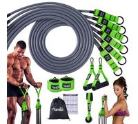 tarukh Resistance Bands Set 300lbs with Handles, Door Anchor, Ankle Straps & Carry Bag, Home Gym Bands, 6 Level Exercise Bands, Fitness Bands for Men & Women, Pull Up Bands for Strength Training