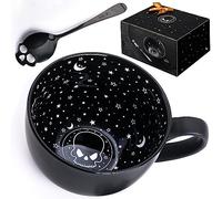Taruzil Midnight Skull Coffee Mugs with Spoons, Halloween Christmas Birthday White Elephant Gifts for Adult Women Men Friends, Spooky Witchy Gag Fun Gifts Gothis Decor Novelty Tea Cups