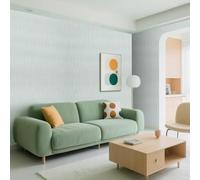 Tarwanear 1 Roll Light Green Wallpaper Light Green Plain Thick Textured Wallpapers Modern Minimalist Striped Featured Wall Paper Embossed Striped Wall Paper Roll for Living Room Bedroom Hallway