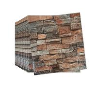 Tarwanear 10 PCS Roman Red 3D Brick Wallpaper 35x38cm DIY Self Adhesive Wall Tiles Peel and Stick Waterproof Wallpaper Masonry Effect 3D Wall Panel for Kitchen,Bathroom,Living Room