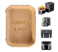 Tarwanear 100PCS Air Fryer Liners for Ninja Double Stack XL 9.5L SL400UK,Air Fryer AF400UK Accessories,Air Fryer Accessories Disposable Parchment Paper for Air Fryer