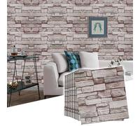 Tarwanear 10PCS 3D Wall Panels Roman Grey Self Adhesive Wall Tiles 38x35cm Brick Wall Panel Peel and Stick Waterproof DIY Decorative Wall Stickers for Kitchen Bathroom Floor Ceiling
