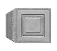 Tarwanear 30pcs Grey Silver Grid Panels for Walls 35 * 35cm Self Adhesive 3D Wall Panels Peel and Stick 3mm Thick Wall Tiles Waterproof Foam Faux Brick for Ceiling Tiles Kitchen Bathroom