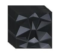 Tarwanear 3D Wall Panels Diamond Textured PVC Wall Panels,12"x12" Matt Black Wall Panels for Living Room,Office,Bedroom,Kitchen（10 Pack）