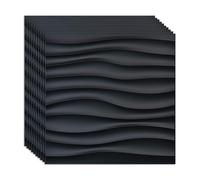 Tarwanear 3D Wall Panels Wavy Textured PVC Wall Panels,12"x12" Matt Black Wall Panels for Living Room,Office,Bedroom,Kitchen（20 Pack）