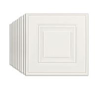 Tarwanear 40pcs White Grid Panels for Walls 35 * 35cm Self Adhesive 3D Wall Panels Peel and Stick 3mm Thick Wall Tiles Waterproof Foam Faux Brick for Ceiling Tiles Kitchen Bathroom