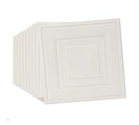 Tarwanear 40PCS White Grid Panels Peel and Stick 3D Wall Panels 35×35cm Self Adhesive Wall Tile Stickers Waterproof Removable Home Decor for Kitchen Bathroom Ceiling