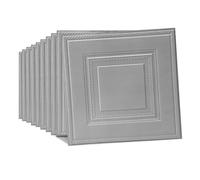 Tarwanear 50PCS Grey Silver Grid Panels Peel and Stick 3D Wall Panels 35×35cm Self Adhesive Wall Tile Stickers Waterproof Removable Home Decor for Kitchen Bathroom Ceiling