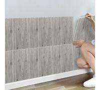 Tarwanear 50PCS Grey Wooden Panel Peel and Stick 3D Wall Panels 35×35cm Self Adhesive Wall Tile Stickers Waterproof Removable Home Decor for Kitchen Bathroom Ceiling