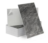 Tarwanear 50Pcs Marble Tile Stickers,Self Adhesive Wall Tiles Waterproof 60 x 30cm, Peel and Stick on Wall Vinyl Tiles for Living Room Bedroom Bathroom Kitchen Backsplash,Marble Black Grey