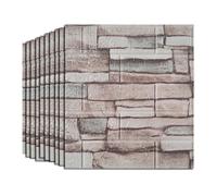 Tarwanear 50PCS Roman Grey Brick Wallpaper 38×35cm 3D Wall Panels Brick Pattern Self Adhesive Wall Tiles Masonry Effect Waterproof Wall Stickers for Bedroom Living Room Kitchen