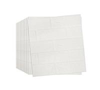 Tarwanear 50PCS White Brick Wallpaper 38×35cm 3D Wall Panels Brick Pattern Self Adhesive Wall Tiles Masonry Effect Waterproof Wall Stickers for Bedroom Living Room Kitchen