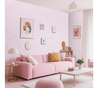 Tarwanear 6 Rolls Blush Wallpaper Pink Plain Thick Textured Wallpapers Modern Minimalist Striped Featured Wall Paper Embossed Striped DIY Wall Paper Roll for Living Room Bedroom Hallway