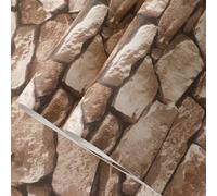 Tarwanear Brick Wall Textured Wallpaper - 53x950cm Brick Effect 3D Stone Pattern Realistic Rustic Modern Accent Wall Decoration