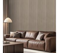 Tarwanear Brown Wallpaper for Living Room Brown Wood Effect Wallpaper Realistic Wood Slat Wall Paper Modern Vertical Stripe Design Decor Wallpapers for Feature Walls Bedroom Hallway