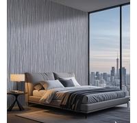 Tarwanear Dark Grey Wallpaper for Bedroom Grey Bedroom Wallpaper Plain Minimalist Embossed Striped Wall Paper Modern Geometric Design Decor Roll Kids Boys Girls Wallpapers for Bedroom Lounge