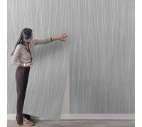 Tarwanear Grey Wallpaper Glitter Striped Textured Wallpapers 53x950cm Thick Wall Paper Grey Stripes Feature Flocking Embossed Wallpaper Roll for Livingroom Bedroom Lounge Hallway