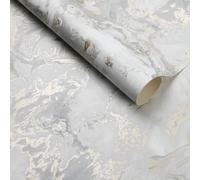 Tarwanear Marble Effect Wallpaper Silver Metallic,Modern Luxury Textured Gold Marble Wallpaper for Living Room,Bedroom,Fireplace,Hallway Feature Wall