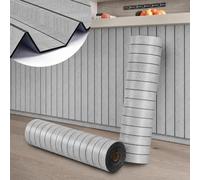 Tarwanear Peel and Stick Wall Panels Self Adhesive Wood Panelling Waterproof Thermal Wallpaper Dark Grey Tiles Sticker for Bedroom Living Room Bathroom Hallway Kitchen Feature Wall 1Roll 300X40cm