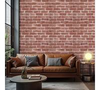 Tarwanear Rustic Red Brick Wallpaper 3D Brick Effect Pattern Wallpaper Non-Woven Fabric Matte Textured Wall Paper for Living Room Bedroom Hallway House Decoration