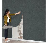 Tarwanear Self Adhesive Thermal Wallpaper, 3mm Thick Dark Grey Peel and Stick Wall Panels Waterproof Insulation Thermal Wall Stickers for Living Room Bedroom Kitchen Bathroom Ceilings-3Rolls, 280*50cm