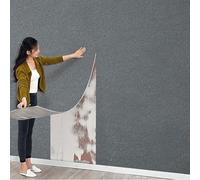 Tarwanear Self Adhesive Thermal Wallpaper, 3mm Thick Dark Grey Textured Peel and Stick Wall Panels Waterproof Insulation Thermal Wallpaper for Living Room Kitchen Bathroom Ceilings-5Rolls, 280 * 50cm