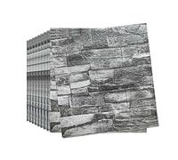 Tarwanear Self Adhesive Wall Tiles 50 PCS 3D Wall Panels 38x35cm Luxury Brick Wall Panel Roman Black Bricks Wallpaper Panelling Tiles 3D DIY Wall Stickers Waterproof Decor for Livingroom Bedroom