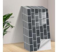 Tarwanear Self Adhesive Wall Tiles Stick on Tiles Peel Stickers Marble Tile - Black Grey 60x30cm 50pcs Peel and Stick Wall Tiles Bathroom Wall Stickers Waterproof Vinyl Marble Tiles Splashback Glossy
