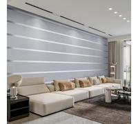 Tarwanear Silver Grey Wallpaper for Living Room 3D Embossed Nordic Horizontal Stripe Textured Wall Paper Modern Simple Silver Livingroom Wallpaper Lighting Luxury Background Wall