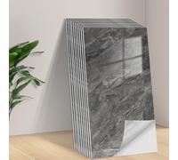 Tarwanear Stick on Tiles 30pcs 60x30cm Tile Stickers, Peel and Stick Wall Tiles PVC Wall Panels Self Adhesive Sticky Wall Tiles for Kitchen Bathroom Backsplash Home Decor, Waterproof, Dark Grey Marble