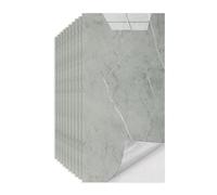 Tarwanear Tile Stickers Marble 10pcs/60x30cm Waterproof Oil Proof Self Adhesive Wall Tiles PVC Wall Stickers Grey Peel and Stick on for Kitchen Bathroom Home Decor
