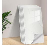 Tarwanear Tile Stickers Marble 50pcs/60x30cm Waterproof Oil Proof Self Adhesive Wall Tiles PVC Wall Stickers Cream Peel and Stick on for Kitchen Bathroom Home Decor