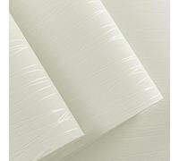 Tarwanear White Wallpaper Glitter Striped Textured Wallpapers 53x950cm Thick Wall Paper White Stripes Feature Flocking Embossed Wallpaper Roll for Livingroom Bedroom Lounge Hallway