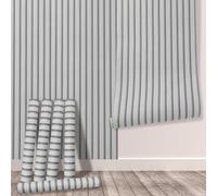 Tarwanear Wood Effect Wallpaper Wood Slat Wallpaper 5 Rolls(25.15m²) Light Grey Wooden Slat Effect Wall Paper Natural Wooden Slatted Roll for Living Room Bedroom Office Front Desk Feature Wall