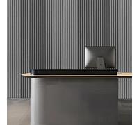 Tarwanear Wood Effect Wallpaper Wood Slat Wallpaper 9 Rolls(45.27m²) Dark Grey Wooden Slat Effect Wall Paper Natural Wooden Slatted Roll for Living Room Bedroom Office Front Desk Feature Wall