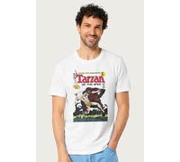 Tarzan Men's Of The Apes Fight Comic Book Cover Art T-Shirt in White | Size: Large Tarzan White L