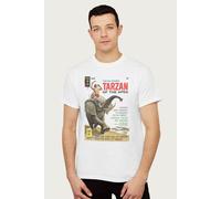 Tarzan Men's Of The Apes Jungle Tales Cover Art T-Shirt in White | Size: Large Tarzan White L