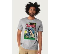 Tarzan Men's The Captive Rhino Comic Book Cover Art T-Shirt in Mid Grey | Size: Small Tarzan Mid Grey S