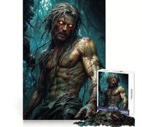 Tarzan with Glowing Eyes Jigsaw Puzzles for Teenagers 1000 Piece Pure Logic Toy Quiet Calm Clean Cut Wall Art Decor (50x75cm)