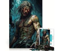 Tarzan with Glowing Eyes Jigsaw Puzzles for Teenagers 1000 Piece Pure Logic Toy Quiet Calm Clean Cut Wall Art Decor (50x75cm)