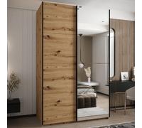 tarzana iii wooden wardrobe with 2 sliding doors in artisan oak